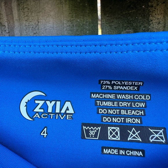 Zyia Light N Tight 7/8 Legging Bright Blue Pockets Size 4 - Picture 8 of 11